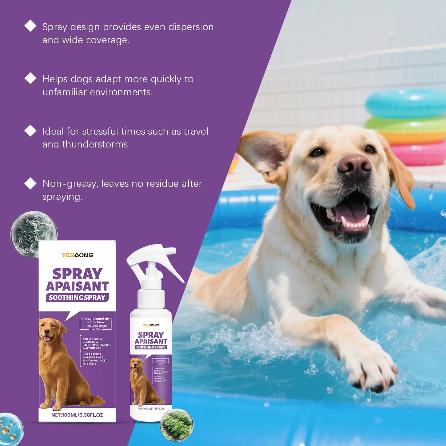 Vetality Harmony Pet Calming Spray for Dogs – 1.62 fl oz | Anxiety & Stress Relief
